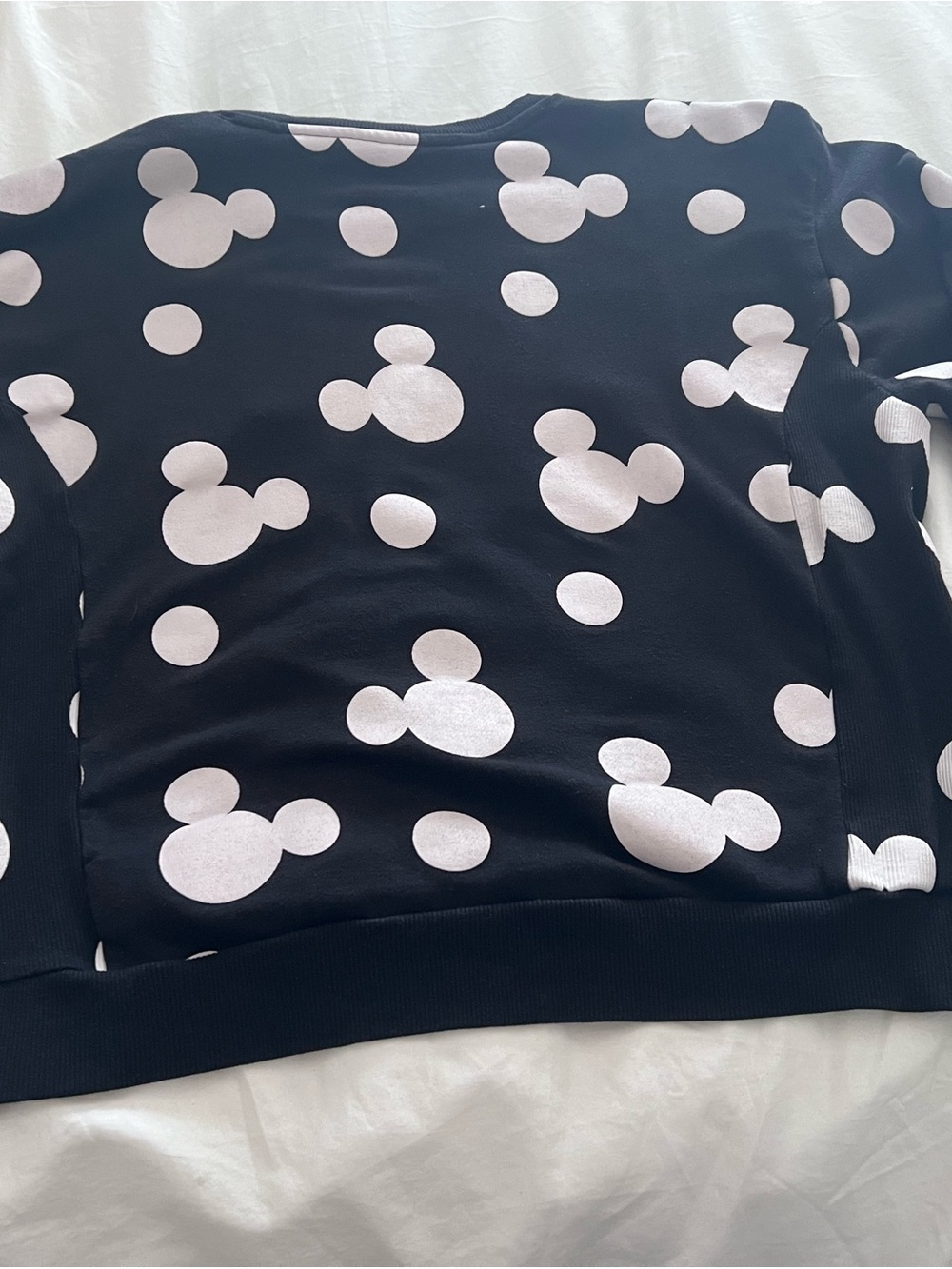 Disney Black Sweatshirt with White Mickey Polka Dots and Bright Red ‘MICKEY' - Picture 3 of 4